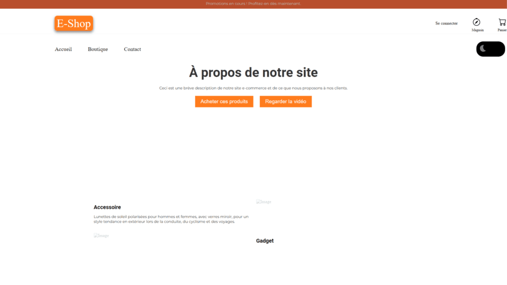 Page d'accueil du site : où tout commence.