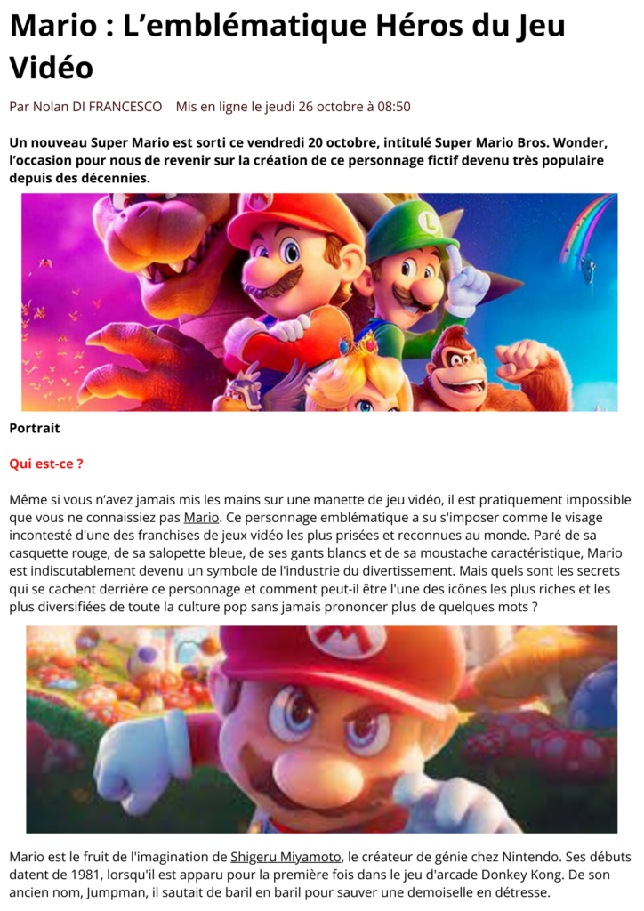 Portrait de Mario : l'icône du jeu vidéo sous un nouveau jour.